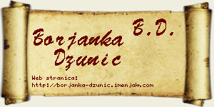 Borjanka Džunić vizit kartica